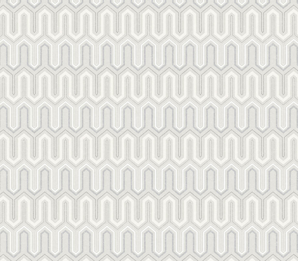 light grey and beige zig zag wallpaper