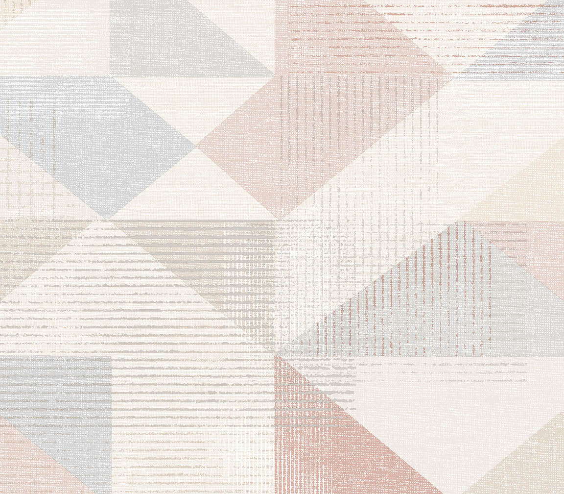 beige and orange silk screen geometric wallpaper