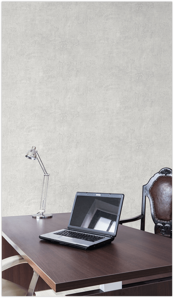 Office with grey texture wallpaper