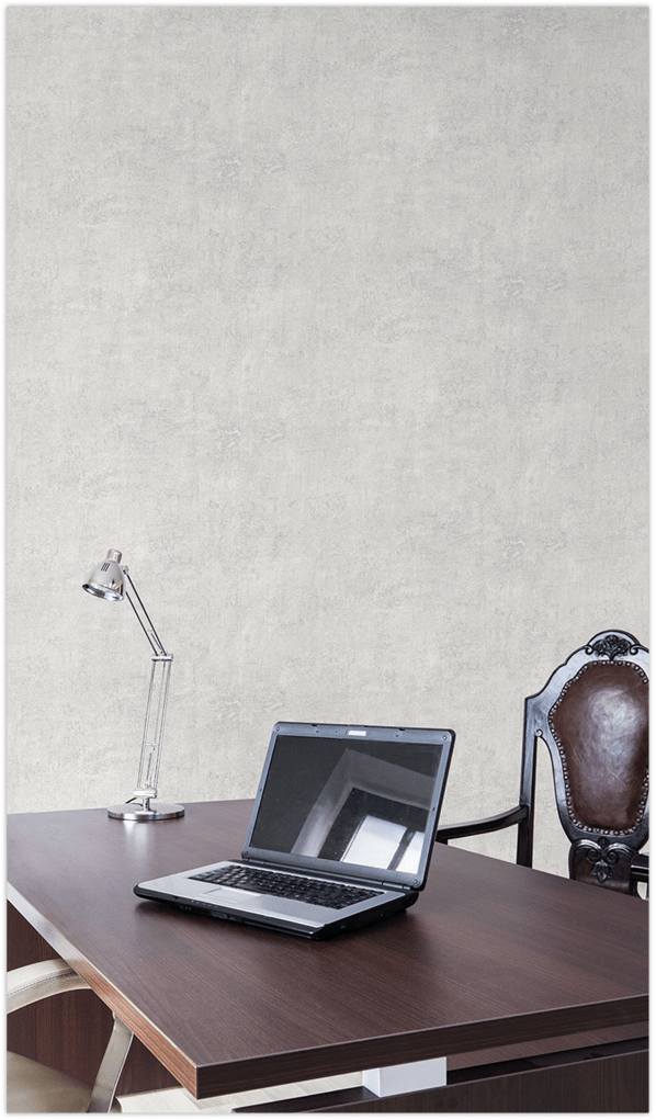 Office with grey texture wallpaper