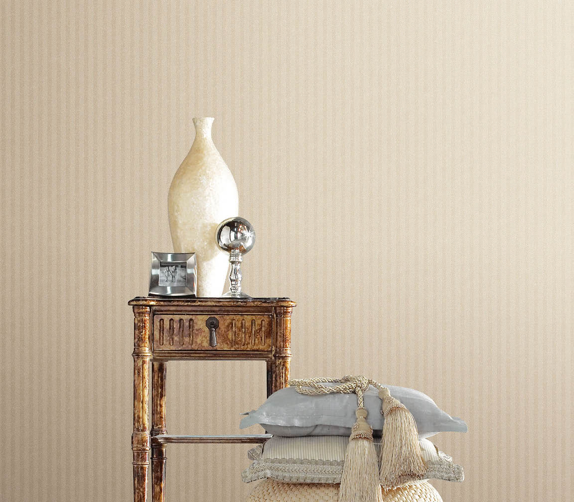vignette with beige herring bone texture wallpaper